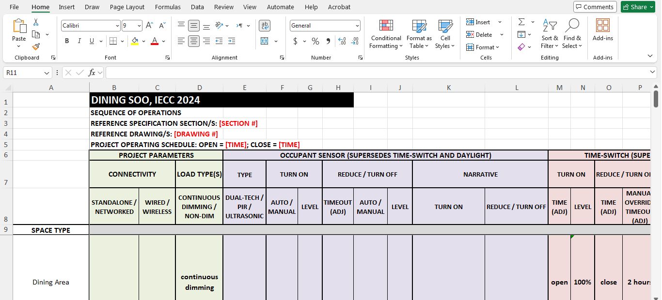 Sequence of Operation Templates